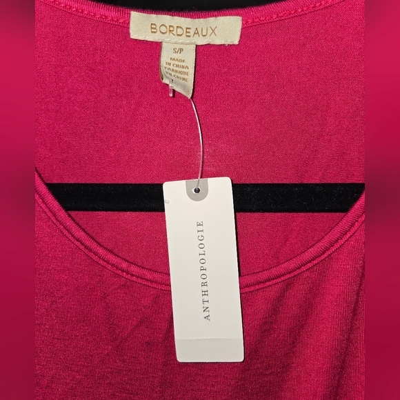 Bordeaux Anthropologie Vibrant Pink Tank Top - Picture 2 of 2